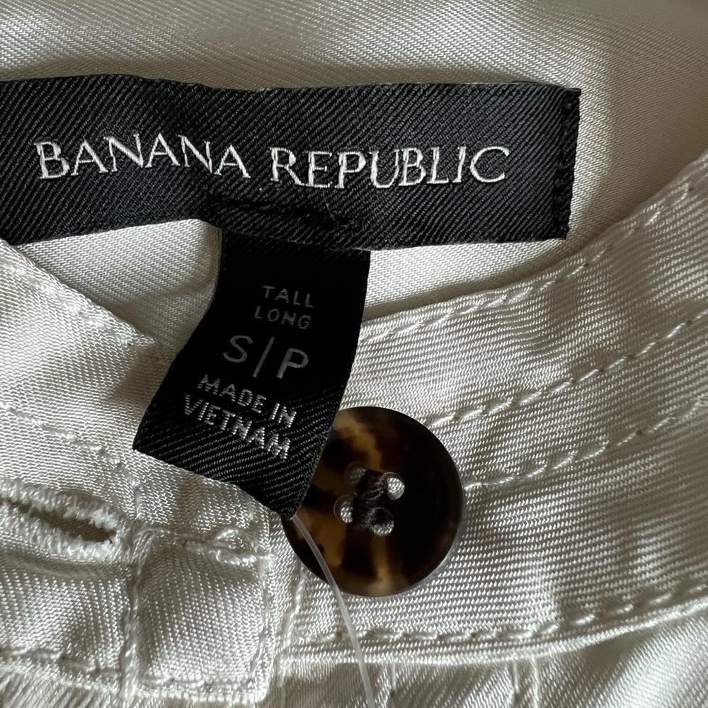 Banana Republic Flounce Hem Dress - Size Small Tall - Cream - Picture 6 of 10
